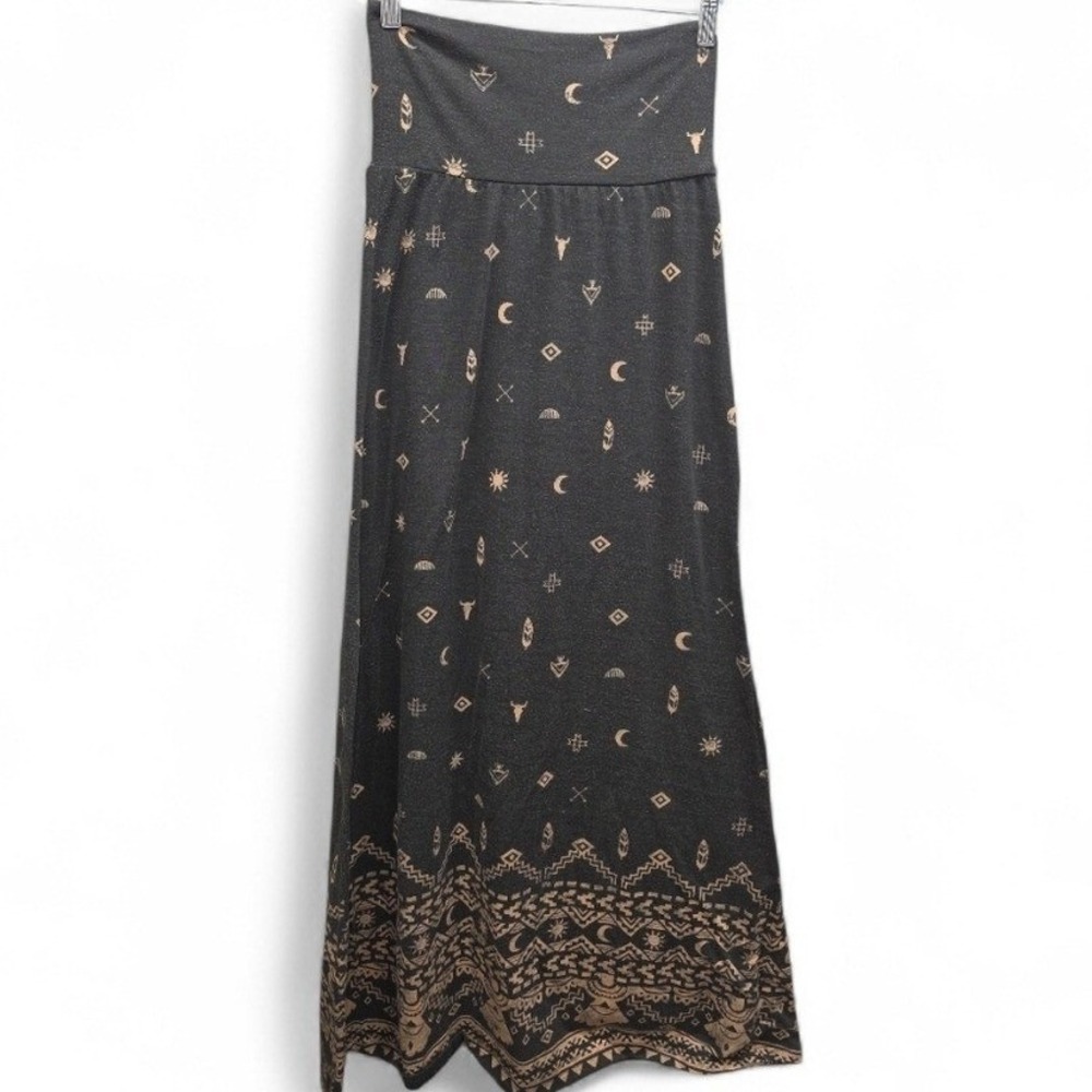 Mossimo Supply Co. Boho Celestial Tribal Maxi Skirt XS Elastic Waist Festival
